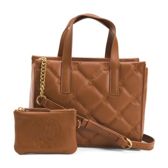 Vince Camuto Handbags - VINCE CAMUTO Leather Barry Quilted Tote With Card Case